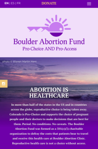 Boulder Abortion Fund - cover abortion travel costs to Boulder, CO